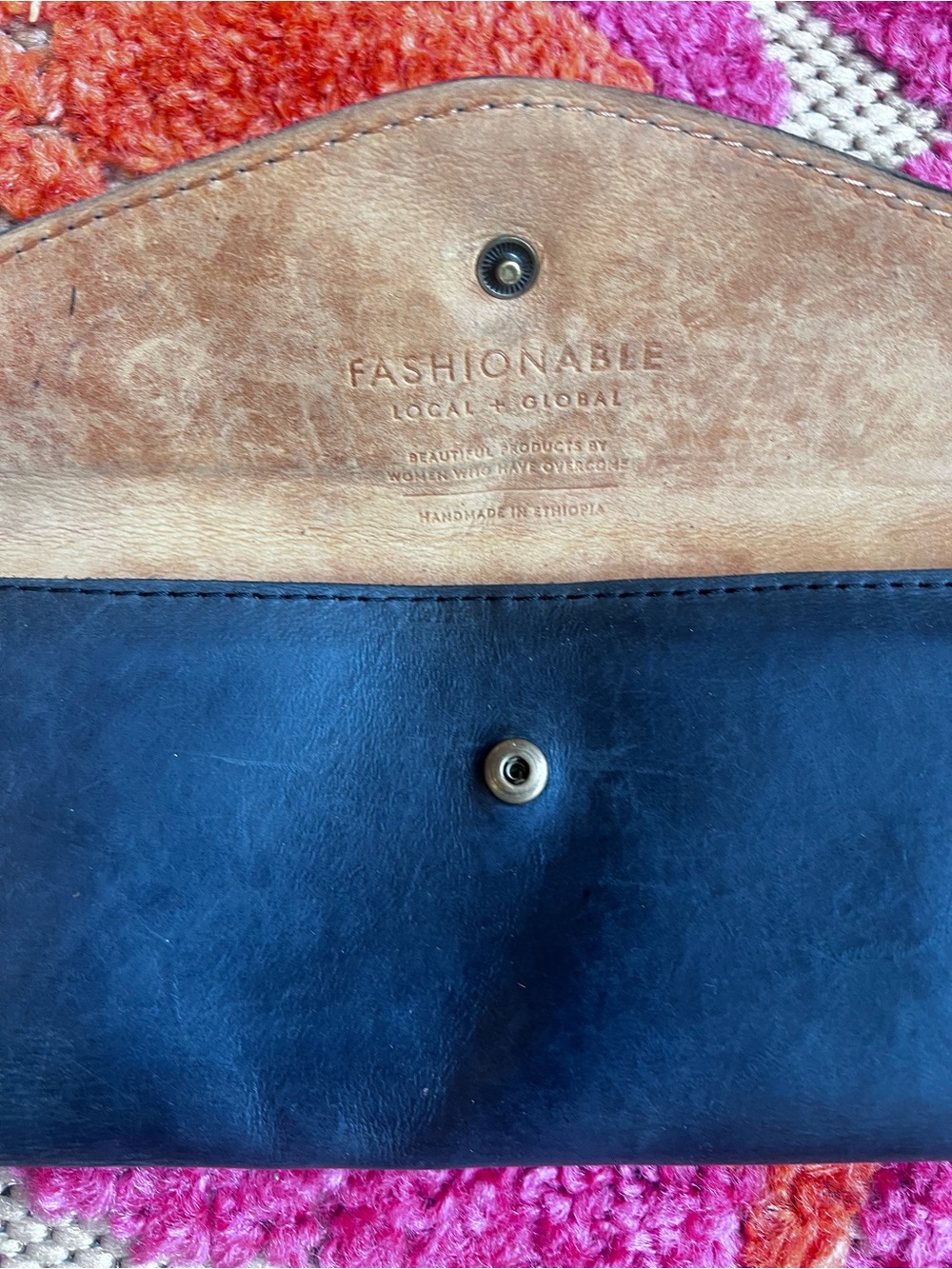 Able Black Leather Continental Clutch Wallet brown and black - Picture 4 of 8